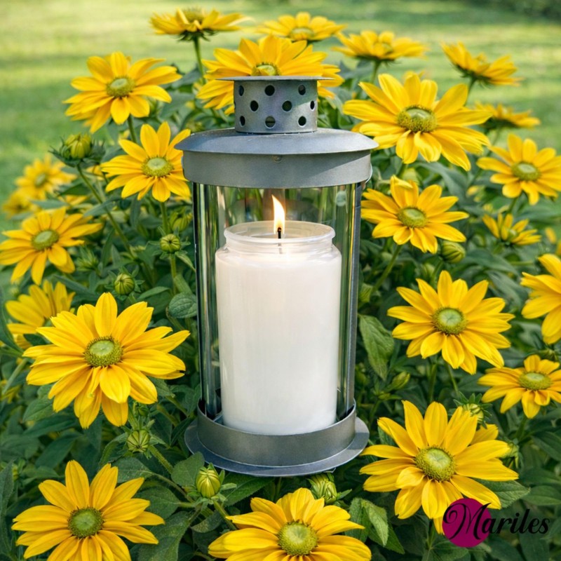 Mariles Lantern on Pole Ground Spike Handle for Standing Weatherproof