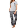 Crewhpo Women's Pyjamas Set Short Sleeve Cotton Pjs Set Soft