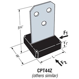 Simpson Strong-Tie - 2 Pack Simpson Strong Tie CPT66Z 6x6 Concealed Post Base with Pins & Washers by Simpson