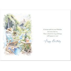 doodlecards Father-in-Law Birthday Card Relax in the Garden Medium Size with Plain Envelope
