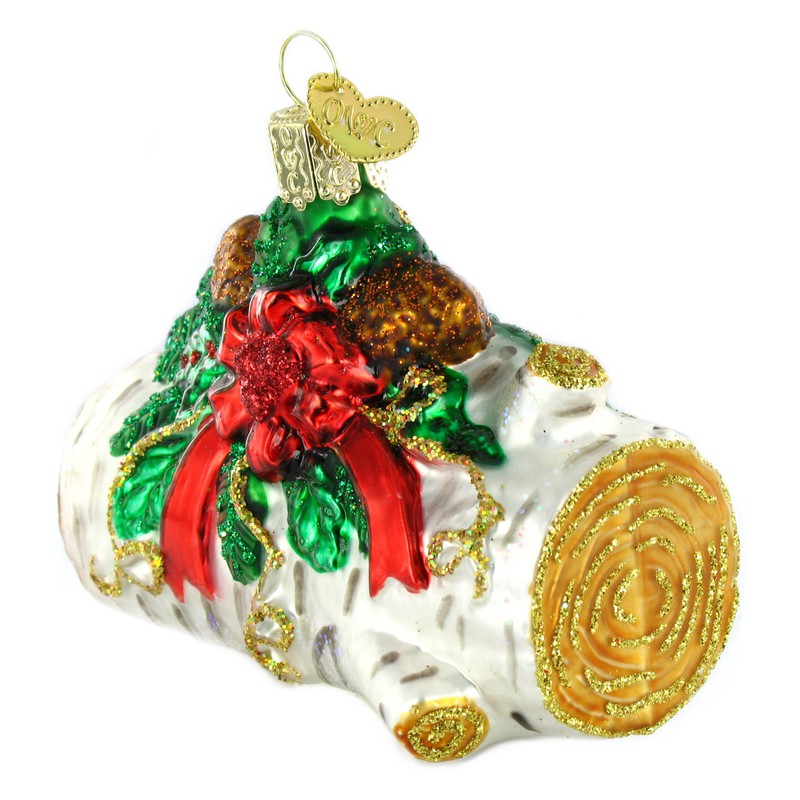 Old World Christmas Yule Log Glass Blown Ornament for Christmas