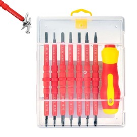 7 in 1 Insulated Screwdriver Sets Screw Drivers Sets Screwdriver Sets in Case Hand Tools Screw Driver Set Insulated Screwdriver Sets Ssmall Screwdriver Set Flat Head Screwdrivers Tools for Men
