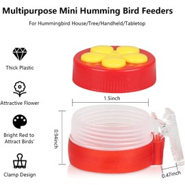 Ling-Luo 4-Pack Handheld Hummingbird Feeders,Mini Plastic Feeders with Clips,Ideal for Hummingbird Houses,Flowerpots,and Tree Branches,Easy-to-Use Bird Feeders for Canadian Gardens