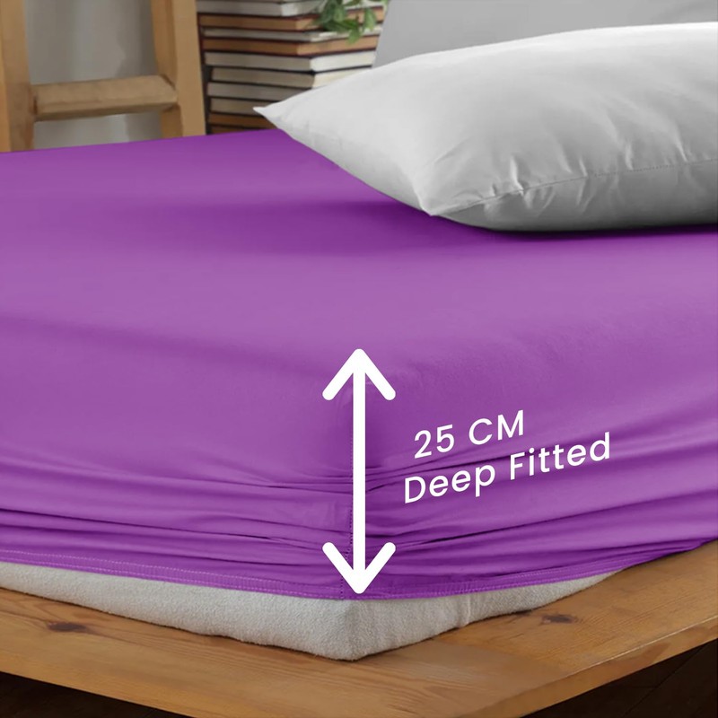 NAFAY LIVING Fitted sheet-Plain Dyed Ultra Soft Microfiber Bedding Sheet