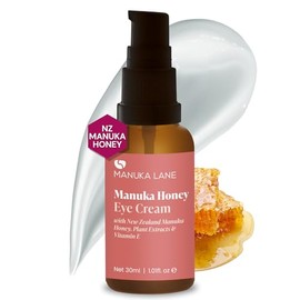 Manuka Lane Natural Eye Cream Moisturizer with Manuka Honey, Eyebright, Vitamin E, and Lanolin – Nature’s Most Powerful Defense Against Dark Circles Under-Eye Bags, Dark Circles and Puffiness