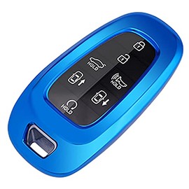 Key Fob Cover Fit for Hyundai Sonata Santa Fe Tucson Soft TPU Keyless Entry Remote Holder Skin Protector Jacket (Blue)