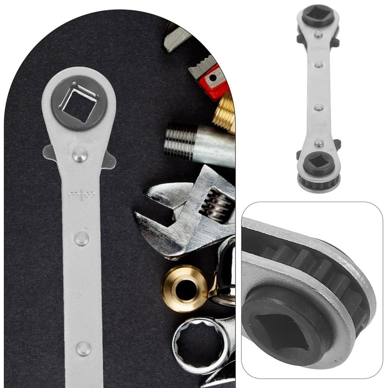 ULTECHNOVO Service Wrench, 3pcs Refrigeration Ratcheting Wrench Wratchet Tool with