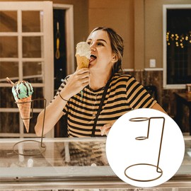 Unomor Iron Ice Cream Cone Holder Stand Single Head Ice Rack for Displaying and Storing Waffle Cones on Desktop for Cream Shops and Events