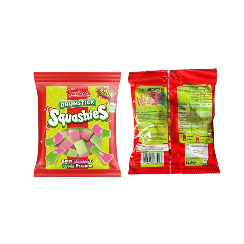 Squashies Drumsticks Sharing Bag Bundle - Sour Cherry & Apple