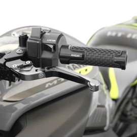Area1 Lenkergriffe Motorrad Griffe für Brutale 1000 (RS/RR/RR/ORO Assen) Brutale 800 (Dragster/RR/LH 44) Brutale 1090 (R/RR/) Brutale S 675 990(R) 910(S/R) 920 989R 1078(RR) (11, schwarz 22/24/25mm)
