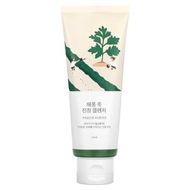 ROUND LAB Mugwort - Limpiador calmante, de bajo pH, tipo crema hidratante