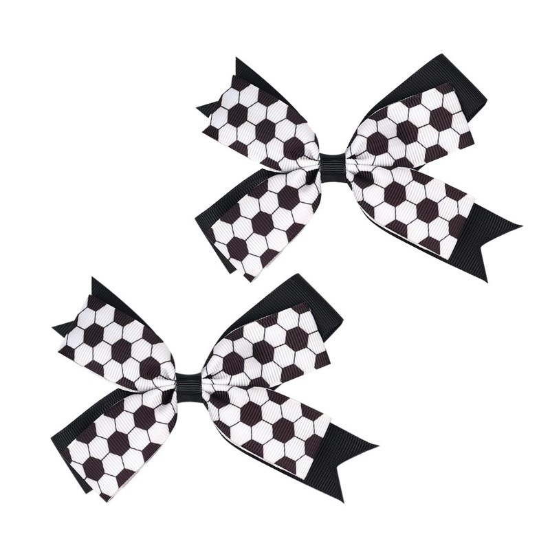 Soccer Hair Bow Clips Football Hair Clips Pin Sport Bow