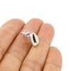 Coffee Bean 925 Sterling Silver Stud Earrings