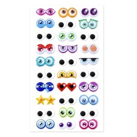 Glitter Googly Eyes Adhesive Sticker Kids Crafts - 30 Sets