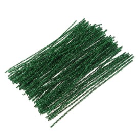 STOBOK 100Pcs Pipe Cleaners Chenille Stems Crafts Chenille Sticks Christmas Tree Decorations DIY Craft Project 30cm (Green)