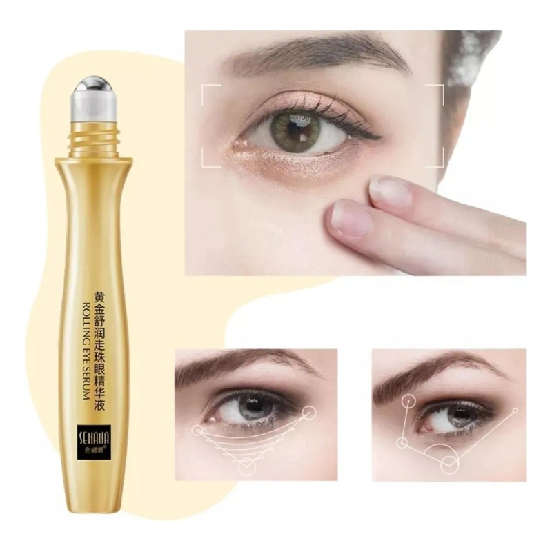 Senana sérum roll-on Antiojeras Golden oro 24 K luminosidad y