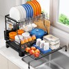 TOOLF Extendable Dish Drying Rack, 2-Tier Dish Rack for Kitchen