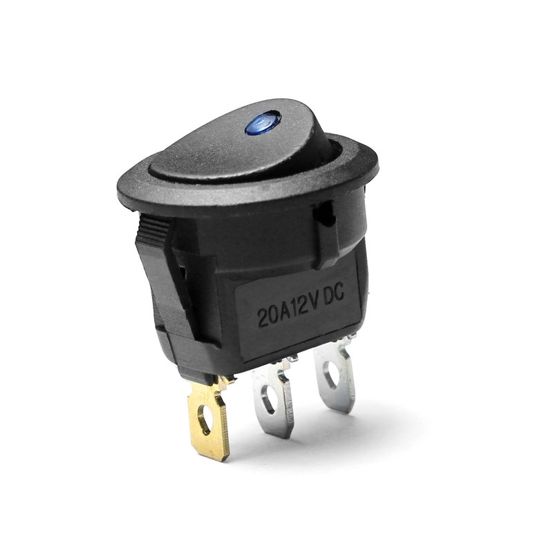 5 Pcs On-Off LED Round Rocker Toggle Switch Light DC