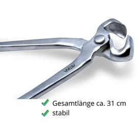 'hoof Nippers with Sloping Special Half-Rounded Jaws 12 "31 cm Stainless Steel Half Round Hoof Cutter 12 Stainless Steel