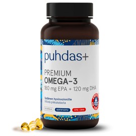 Premium Omega 3 Fish Oil Capsules with EPA & DHA, 180 mg EPA + 120 mg DHA per Capsule, 80 Softgel Capsules, Made in Finland