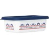 Fuji Hollow Mesa Shallow Shape Square Container, Large, Navy