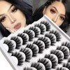 Losha Eyelashes Natural Look Faux Mink Lashes Pack Handmade Fluffy