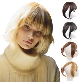 Bcenoilua Clip in Fringe Clip in Bangs for Women Hair Extensions Thinning Hair Real Hair Clip on Bangs French Bangs Light Bangs Fashion Wispy Bangs Hair Pieces Daily Wear