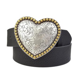 Axesoria Western Love Heart Buckle Belt Black L