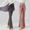 Loose-Fit Ballet-Style Dance Pants for Modern & Latin Dance Training - Flared Ringer Design Pants Pink Long+XL 2ea