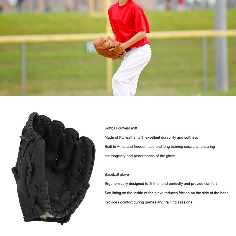 Baseball Glove Ergonomic PU Leather Baseball Mitts Softness Professional Baseball