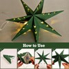 5PCS Flocked Paper Star Lantern with Lights Christmas Paper Stars