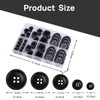 100 Pcs Black Resin Sewing Buttons, 5 Sizes 4-Hole Buttons