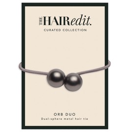 The Hair Edit Gunmetal Orb Duo Ponytail Holder Elastic