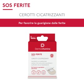 Cerotti Cicatrizzanti - Impermeabili - Guarigione Rapida, Protezione Ferite e Tagli - Con Acido Ialuronico - Traspiranti - Per Abrasioni - 6 Cerotti medicazione - Dermovitamina