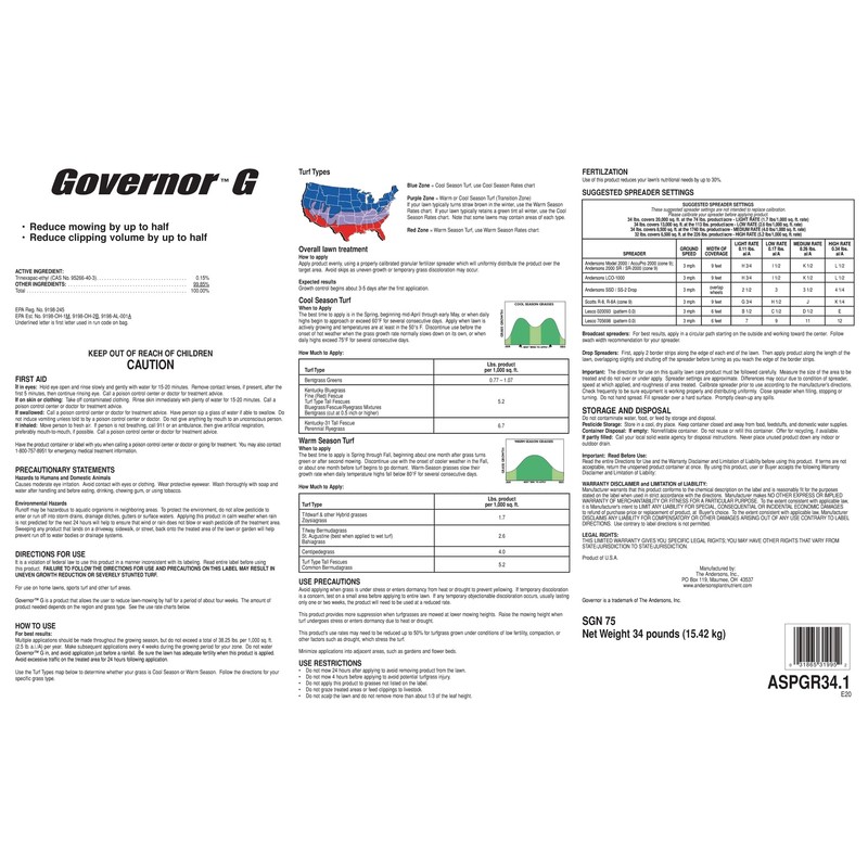 The Andersons Governor G Granular Lawn Growth Regulator - Covers