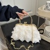 Women Clutch Purses, Elegant 3D Rose Lace Evening Bag, Vintage