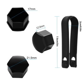 Pack of 20 Plastic Nut Cover Cap Screw Wheel Bolts Wheel Bolts Caps Bolt Hub Caps Wheel Nut Cap with 1 Piece Pulling Hook for Cars (17 mm)