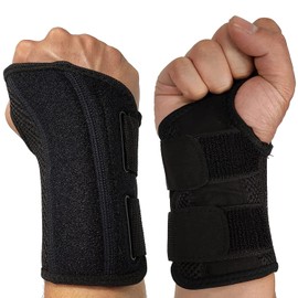 Wrist Brace for Carpal Tunnel Adjustable Wrist Wraps Wrist Support for Men Women (L/XL Right, Black)