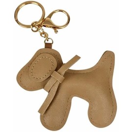Llavero de Perro en Piel Sintética, ligero y resistente. Diseño Cute, Estilo Trendy, para Coche, Bolso, Mochila y Maleta, Regalo Original