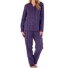 Slenderella Ladies Purple Check Pyjamas Button Up Top & PJ