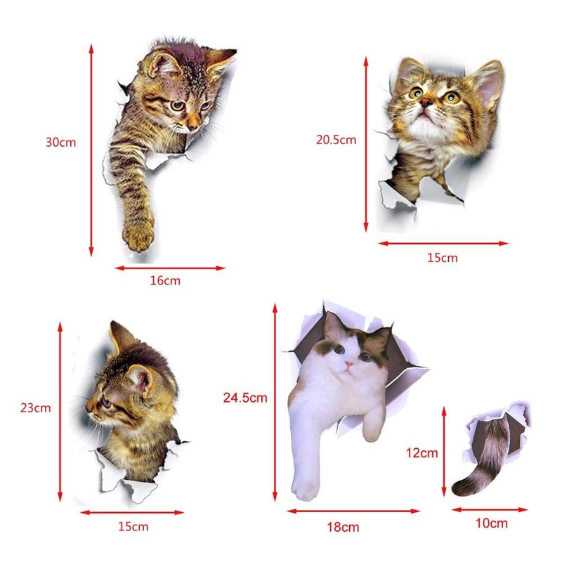 Pazi Wall Sticker Cat Removable Wall Sticker Cat Sticker Cute