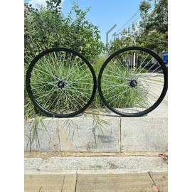 26" Bicycle Wheel Set Double Layer Alum Alloy 10G 36 Spokes 26" Bike Rim Set Road Cruiser Bike Wheel (Rim Size 22.44")