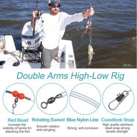 Fishing Wire Leader Rigs Trace 12pcs Saltwater Fishing Tackle Rigs with Swivels Snap, High Strength Nylon-coated Line for Lure Baits Connector Fishing Gear Equipments