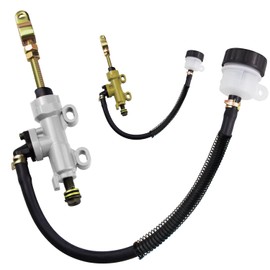 Amavoler Rear Brake Master Cylinder+ Reservoir Replacement Parts Fits for 98cc 196cc 212cc 2.8hp 3.0hp 6.5hp Coleman CK100 KT196 70cc-250cc Chinese ATV Quad Pit Dirt Bike. (Silver)