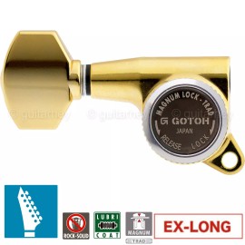 GOTOH NEW Gotoh SG381-07 MGT LOCKING Set 6 in line ESP/LTD Staggered TREBLE SIDE, GOLD