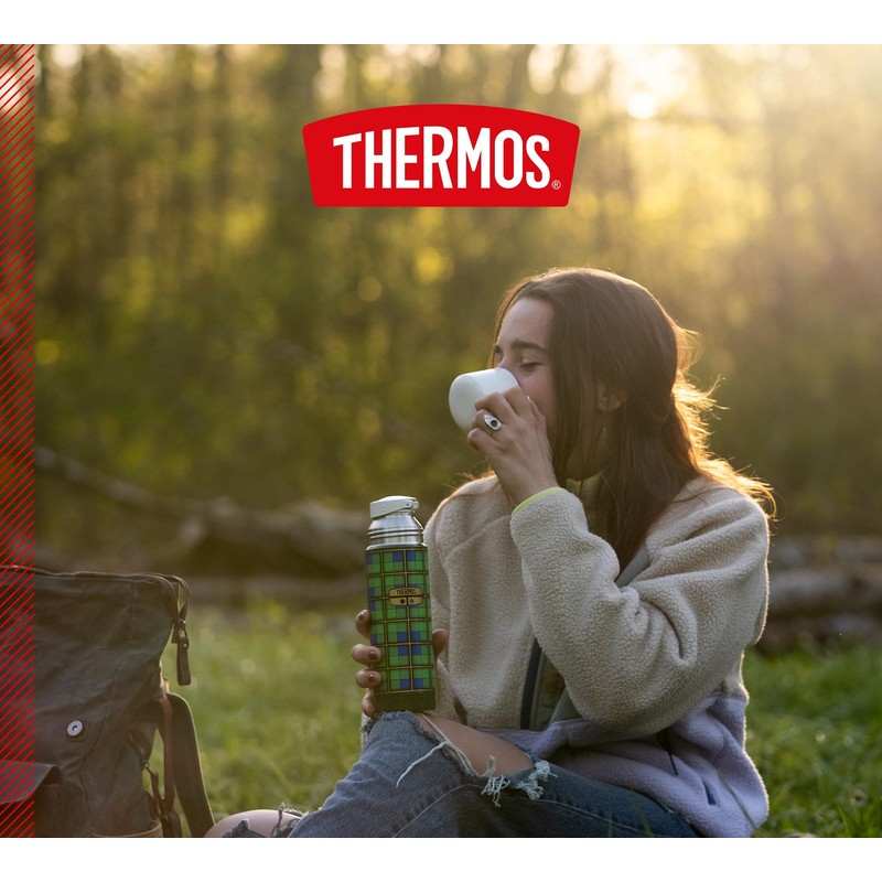 THERMOS REVIVAL BEVERAGE BOTTLE 0.50 L, Retro Green, Thermos Flask,