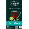 Sri Gardens Tea Earl Grey Tea Bags, 20 count