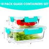VERONES 10Pack Glass Meal Prep Containers, Airtight Glass Lunch Containers,Stackable