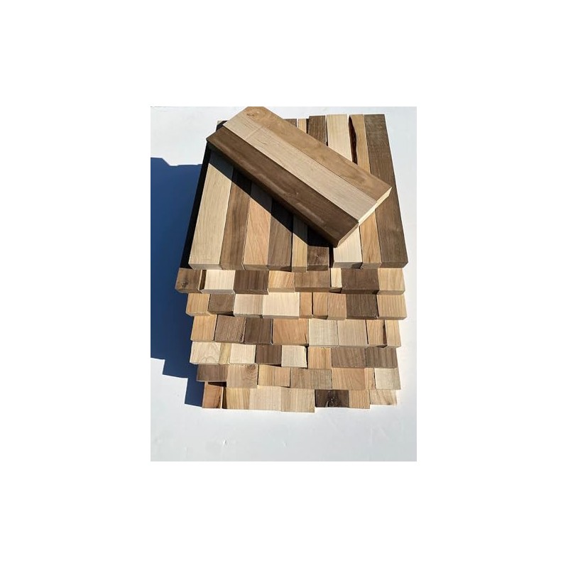Woodchucks Wood Large Scrap Box Long Edge Rippings Boards Teak,Purpleheart,Maple,Oak,Bloodwood