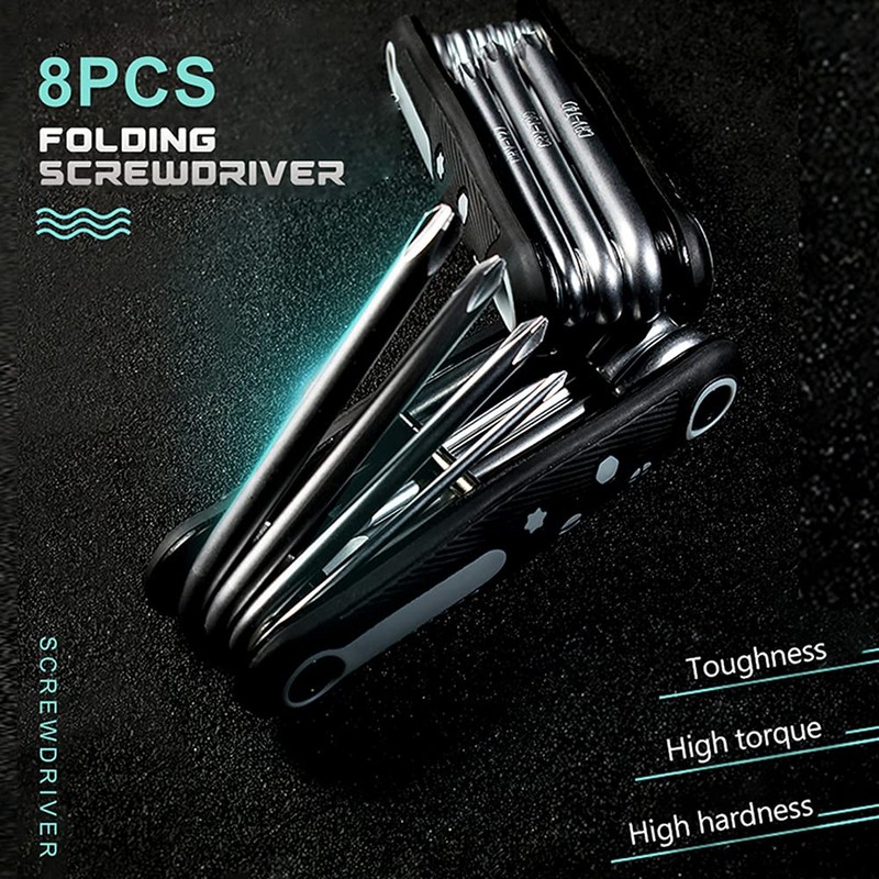 BOROCO 8 in 1 Multifunction Folding Screwdriver Set Portable Phillips